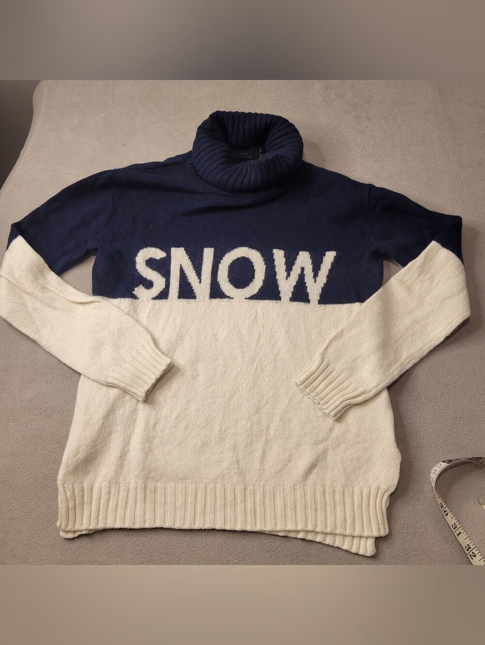 Kjus Sweater Wool Blend Navy White Sweater Size Medium